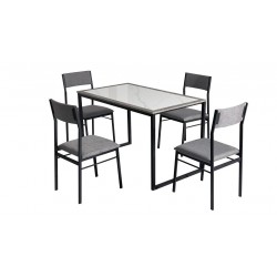 Stalas + 4 kėdės ARN2-BP (White Marble/#21452-55 Cement/378-26 Pilkas) NAUJIENA